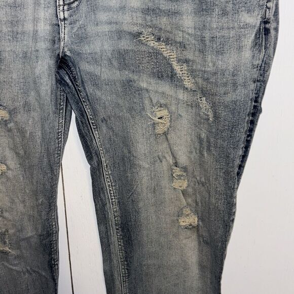 M.Society men’s slim straight Bob distressed jeans with 5 pockets size 42/32. - Picture 4 of 9
